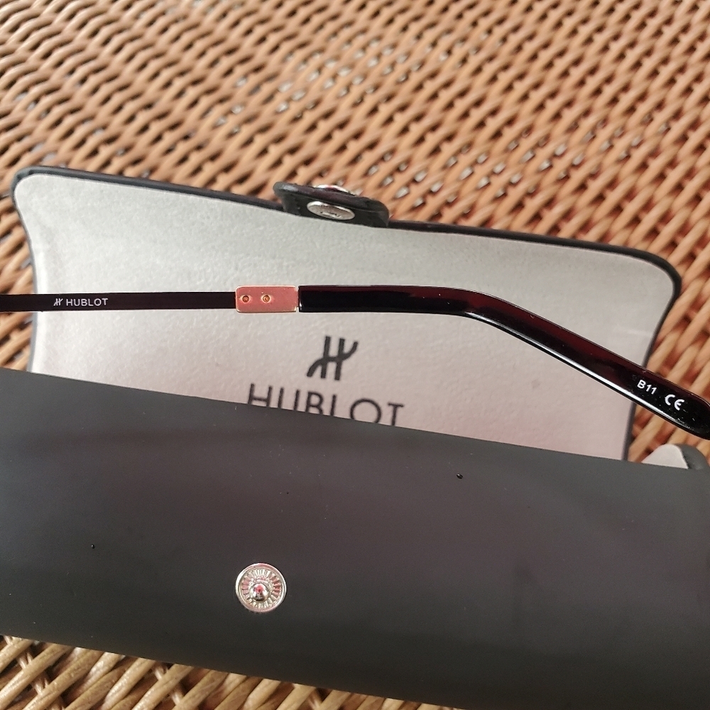 Hublot Tech Shield Sunglasses H006 Gold/Bue in Pristine Condition With CASE - Picture 10 of 12